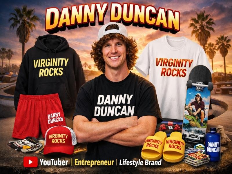 Danny Duncan Official Brand and Virginity Rocks Merchandise YouTube Creator Streetwear Collection
